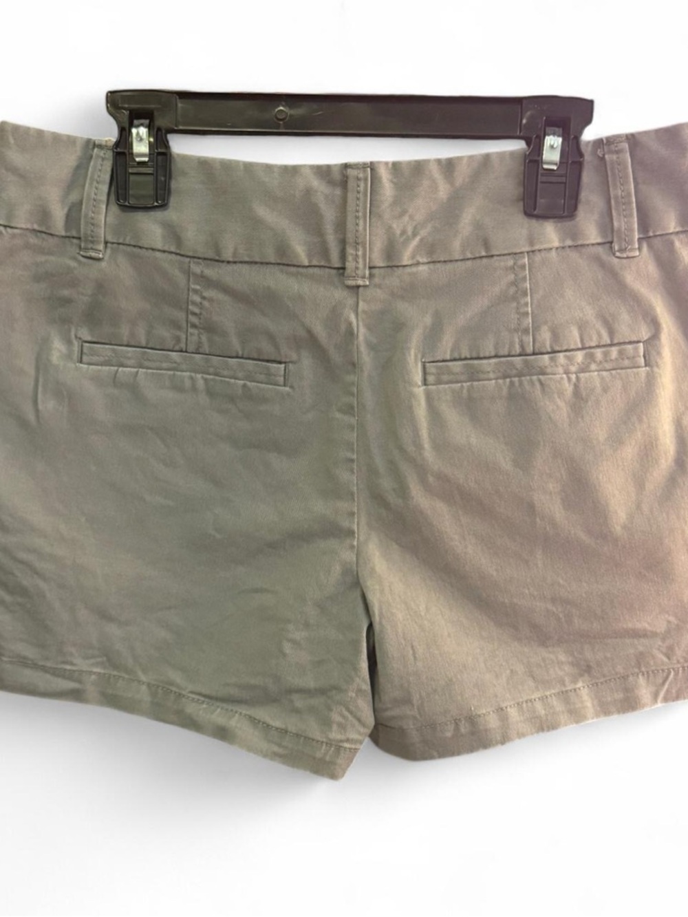 LOFT Grey and White Casual Cotton Blend Shorts - Picture 2 of 4